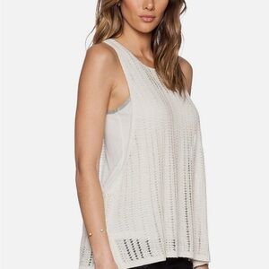 Free People Cream Sleeveless double Take Knit Tank Top shirt